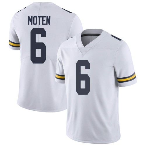 R.J. Moten Michigan Wolverines Men's NCAA #6 White Limited Brand Jordan College Stitched Football Jersey LEX5554XJ